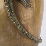 AMPHORA "Wingless Horned Dragon" Austrian pottery vase, circa 1900, stamped "Stellmacher, Teplitz", 72cm high - 6