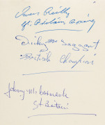 AUTOGRAPH BOOK: Signatures of competitors, mostly boxers including Dick Mctaggart (GB) lightweight gold medallist, who also won the Val Barker Trophy for being the outstanding stylist of the games, Terry Spinks (GB) flyweight gold medallist, Ray Perez (US