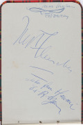 AUTOGRAPH BOOK: Signatures of competitors, mostly boxers including Dick Mctaggart (GB) lightweight gold medallist, who also won the Val Barker Trophy for being the outstanding stylist of the games, Terry Spinks (GB) flyweight gold medallist, Ray Perez (US - 4