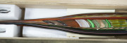 SIGNORETTI stunning pair of Italian Murano glass canoe shaped architectural features with battuto cold work and aventurina canes plus accompanying certificate and documentation. In original boxes with wall bracket mounts. Purchased in 2013 for &euro;8,000. 92 - 5