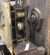 An impressive English grandfather clock, triple train three weight movement with chime and strike, housed in ornately carved oak case, ​19th century, 244cm high - 5