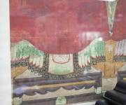 An antique Chinese ancestor painting in later gilt frame, Qing Dynasty, early 19th century, with accompanying Moongate Oriental Antiques & Gallery documentation, ​195 x 115cm overall - 3