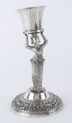 A rare pair of antique Burmese silver goblets supported by solid cast male and female figurines dressed in elegant costumes of the Konbaung Court (1752-1885), Rangoon, Burma, 1880-1890, Male 18.8cm, 594 grams. Female 23.4cm, 674 grams. - CLICK HERE FOR DE - 2