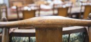 A pair of antique Chinese timber chairs with finely carved splats and later woven cane seats, ​110cm high - 3