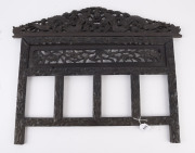 An antique Chinese four panel picture frame, ornately carved rosewood with dragon motif, late 19th century, 55 x 67cm overall - 2