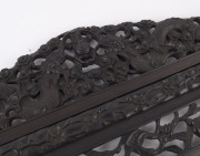 An antique Chinese four panel picture frame, ornately carved rosewood with dragon motif, late 19th century, 55 x 67cm overall - 6