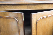 An antique English walnut two door bookcase of slim proportions, circa 1860, ​203cm high, 80cm wide, 42cm deep - 11