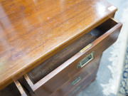 An antique English campaign chest of drawers, mahogany and brass, early to mid 19th century, 84cm high, 101cm wide, 49cm deep - 5