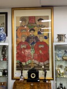 An antique Chinese ancestor painting in later gilt frame, Qing Dynasty, early 19th century, with accompanying Moongate Oriental Antiques & Gallery documentation, ​195 x 115cm overall - 6