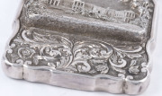 NATHANIEL MILLS "Buckingham Palace" castle top sterling silver calling card case, stamped N.M. for Nathaniel Mills, Birmingham, circa 1843. A seldom seen view of the palace before the third major renovations which were completed in the latter part of the - 5