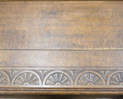 An antique carved English oak coffer, 18th/19th century, 69cm high, 121cm wide, 51cm deep - 4