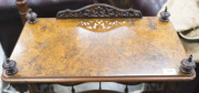 An antique English Canterbury, finely selected cuts of burr walnut on original porcelain castors, 19th century, 96cm high, 63cm wide, 40cm deep - 2