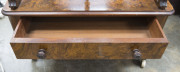 An antique English Canterbury, finely selected cuts of burr walnut on original porcelain castors, 19th century, 96cm high, 63cm wide, 40cm deep - 6