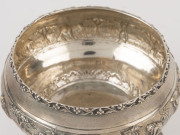 An antique Burmese silver bowl decorated with repoussé frieze and elephant feet, 19th/20th century, 8cm high, 13cm diameter, 255 grams - 7