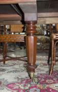 An impressive antique English William IV mahogany banquet table, six finely turned and hexagonal tapering form legs with five additional leaves, circa 1840, 74cm high, 116cm wide (extends to 426cm), 130cm deep - 7