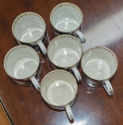 BOOTH'S "Pheasant" pattern English porcelain table ware comprising an oval serving dish, compote, 7 plates and 6 cups and saucers, 19th century. Brown factory mark to base with retailer's stamp "JOHN BATES & Co. Ltd. CHRISTCHURCH N.Z.", (21 pieces), ​the - 8