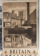 Travel Association of Great Britain, six different monochrome photographic posters including The Cathedral Norwich, Cathedral and River Wye Hereford, The Old Town Hall Bridgnorth Shropshire, The Abbey and Mill Tewkesbury, The Giant's Causeway Northern Ire - 3