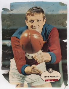 FITZROY: c.1974 posters of Kevin Murray (54 x 40.5cm) and John Murphy (35 x 26.5cm) both signed by senior team members, noting David Wall, Warwick Irwin, Russell Crow, Graham Campbell (coach) plus Kevin Murray & John Murphy. Both with faults.