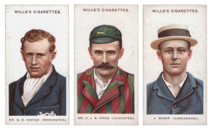 W.D. & H.O. WILLS 1908 "Cricketers" (Large "S") complete set [25], VF/EF. Cat.£225.