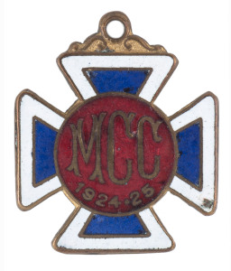 MELBOURNE CRICKET CLUB, 1924-25 membership badge, made by C. Bentley, lovely condition.