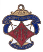 MELBOURNE CRICKET CLUB, 1925-26 membership badge, made by C. Bentley, No.802. Lovely condition.