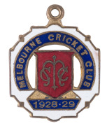MELBOURNE CRICKET CLUB, membership badge for 1928-29 made by Bentley; very fine condition.