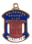MELBOURNE CRICKET CLUB, membership badge, made by C. Bentley, for 1931-32 (No.4196); lovely condition.
