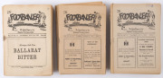 "THE FOOTBALLER" (The Official Organ of the Wimmera Football League) [Printed at the Office of the Dimboola "Banner"]: 30 editions between June 1955 and September 1959 including several Finals. Mixed condition. The teams covered comprise Ararat, Jeparit, - 2