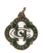 NORTHCOTE CRICKET CLUB, 1908-9 Membership fob, made by Wittenbach & Co.; No.138. - 2