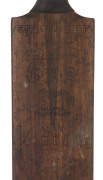 ALAN KIPPAX: match used, Gradidge branded "Alan Kippax/NSW & Australian XI" cricket bat, signed "Alan Kippax" in the the ownership position; fair/good condition. Alan Kippax played 22 Test Matches for Australia between 1925 and 1934 including the 1932-33 - 2