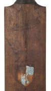 ALAN KIPPAX: match used, Gradidge branded "Alan Kippax/NSW & Australian XI" cricket bat, signed "Alan Kippax" in the the ownership position; fair/good condition. Alan Kippax played 22 Test Matches for Australia between 1925 and 1934 including the 1932-33 - 4