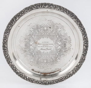 SWIMMING - SHANE GOULD: silver plated trophy tray "G.T.V.9. Olympic Swimming Carnival Feb. 1972 Best Female Performance, Shane Gould", ​30cm diameter