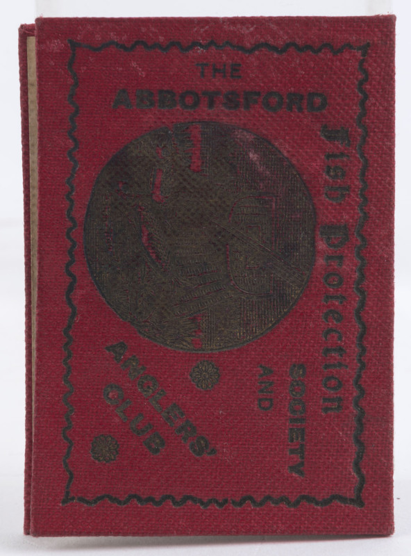 THE ABBOTSFORD SOCIETY AND ANGLERS' CLUB: 1905-06 Member's ticket, No.27, office bearers listed on the inside front cover.