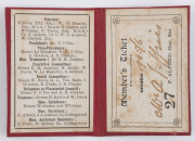 THE ABBOTSFORD SOCIETY AND ANGLERS' CLUB: 1905-06 Member's ticket, No.27, office bearers listed on the inside front cover. - 2