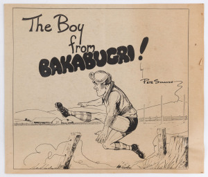 "The Boy from Bakabugri": football themed comicstrip by Pete Sullivan, 18pp staplebound, printed by Waverley Offset Publishing Group (Mulgrave, Vic); c.1970s. Rare.