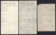 1899-1945 mostly Lord's Scorecards with 1899 "Lord's Ground. M.C.C. and Ground v Australians, Monday, July 31, 1899" (fault & pencil annotations), with players incl. W.G.Grace, Pelham Warner, Hugh Trumble, Victor Trumper & Joe Darling; also WWII one-day - 4