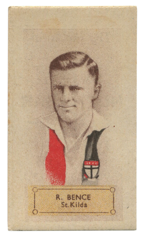 Assortment including 1910 Sniders oval portraits [22/60]; scarce 1920 J.J.Schuh Victorian League Footballers half to full length portraits (6) incl. P.O'Brien (Carlton) & C.Hall (Richmond); 1932 Clark-Ellis:- A.P. Robertson & T.Brain (South Melb); 1932 Ho