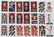 1933-34 CARRERAS - VICTORIAN LEAGUE: "Caricatures by Bob Mirams" [3/72] including Hadyn Bunton & Bob Pratt; "Portraits in Oval with Stripes" [16/72] including Bob Pratt; generally G/VG. (19)