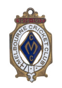 MELBOURNE CRICKET CLUB: 1916-17 membership badge. made by C. Bentley, no 953. Elusive WWI year.