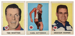 1965 SCANLENS "Footballers" complete set [36] including Ted Whitten, Des Tuddenham, Kevin Murray, "Polly" Farmer, Bob Skilton & Darrel Baldock; mostly G/VG. Rare set. (36)