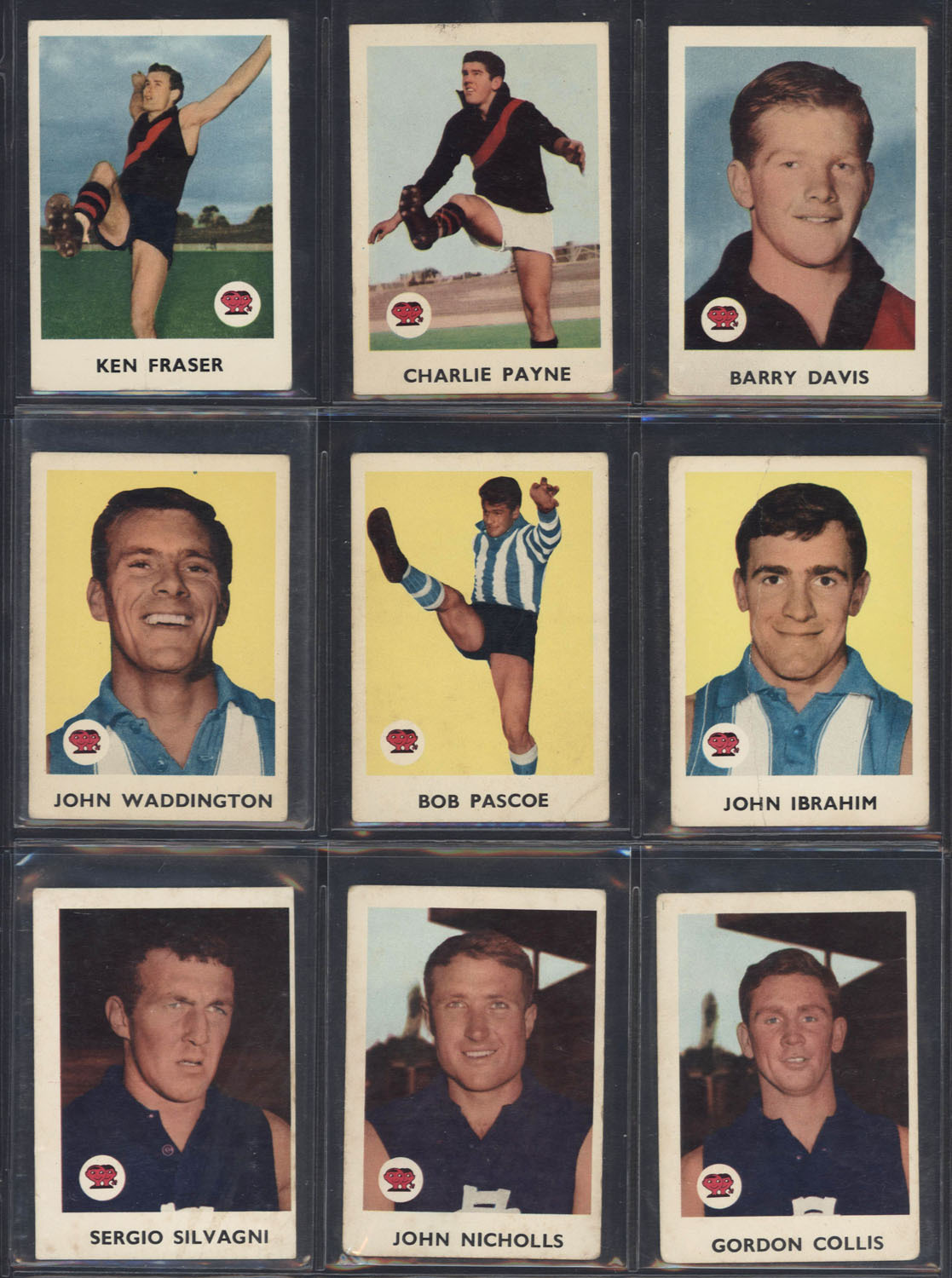 1965 SCANLENS Footballers complete set [36] including Ted Whitten, Des ...