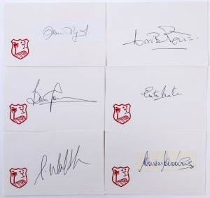 WEST INDIES: 1950s-80s era player signatures on cards, including Curtley Ambrose, Gordon Greenidge, Wes Hall, Carl Hooper, Conrad Hunte, Rohan Kanhai, Brian Lara, Clive Lloyd, Courtney Walsh & Everton Weekes. (30)