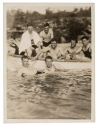 1932-33 "Bodyline" Series: selection of English Team member Freddie Brown's personal photographs (11, mostly 10.5 x 7.5cm) from the tour mostly featuring English players in relaxed circumstances; all are annotated on reverse by Brown, naming the players p