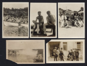 1932-33 "Bodyline" Series: selection of English Team member Freddie Brown's personal photographs (11, mostly 10.5 x 7.5cm) from the tour mostly featuring English players in relaxed circumstances; all are annotated on reverse by Brown, naming the players p - 2