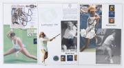 INTERNATIONAL FEMALE TENNIS PLAYERS: signatures mostly on images of the player or on philatelic covers comprising Virginia Wade, Steffi Graf, Pam Shriver, Martina Hingis, Monica Seles, Kim Clijsters, Arantxa Sanchez-Vicario, Jennifer Capriati, Justine Hen - 2