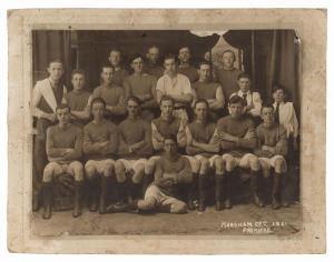 HORSHAM C.F.C. - 1921 PREMIERS: large photograph (30x38cm) mounted on card; some peripheral damage to the photograph; overall 36x46cm.