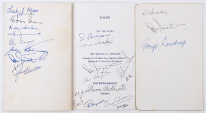 CHELSEA F.C: signed 'Annual Dinner to the Honorary Stewards' programmes for 1969 (8 signatures), 1970 (3 signatures) & 1971 (19 signatures); all are signed by manager Dave Sexton, plus various club stewards, officials or dignitaries. (3 items) Chelsea 