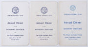 CHELSEA F.C: signed 'Annual Dinner to the Honorary Stewards' programmes for 1969 (8 signatures), 1970 (3 signatures) & 1971 (19 signatures); all are signed by manager Dave Sexton, plus various club stewards, officials or dignitaries. (3 items) Chelsea - 2