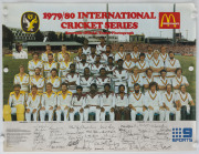 WORLD SERIES CRICKET: 1978 poster featuring schedule of matches, used by retailers to promote Coca Cola; also 1979 group photo showing the Australian West Indies & English teams; fair/good condition. (2) - 2