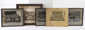 FRAMED PHOTOGRAPHS: comprising North Melbourne Colts Football Club 'B' Team for seasons 1938, 1938 & 1940 (runners-up), plus an unidentified image of another colts team; also unframed image of 'A.A.P.C' runners-up in the 'Vic. L.of C. Army Football Competition, 1945'. (5 items)